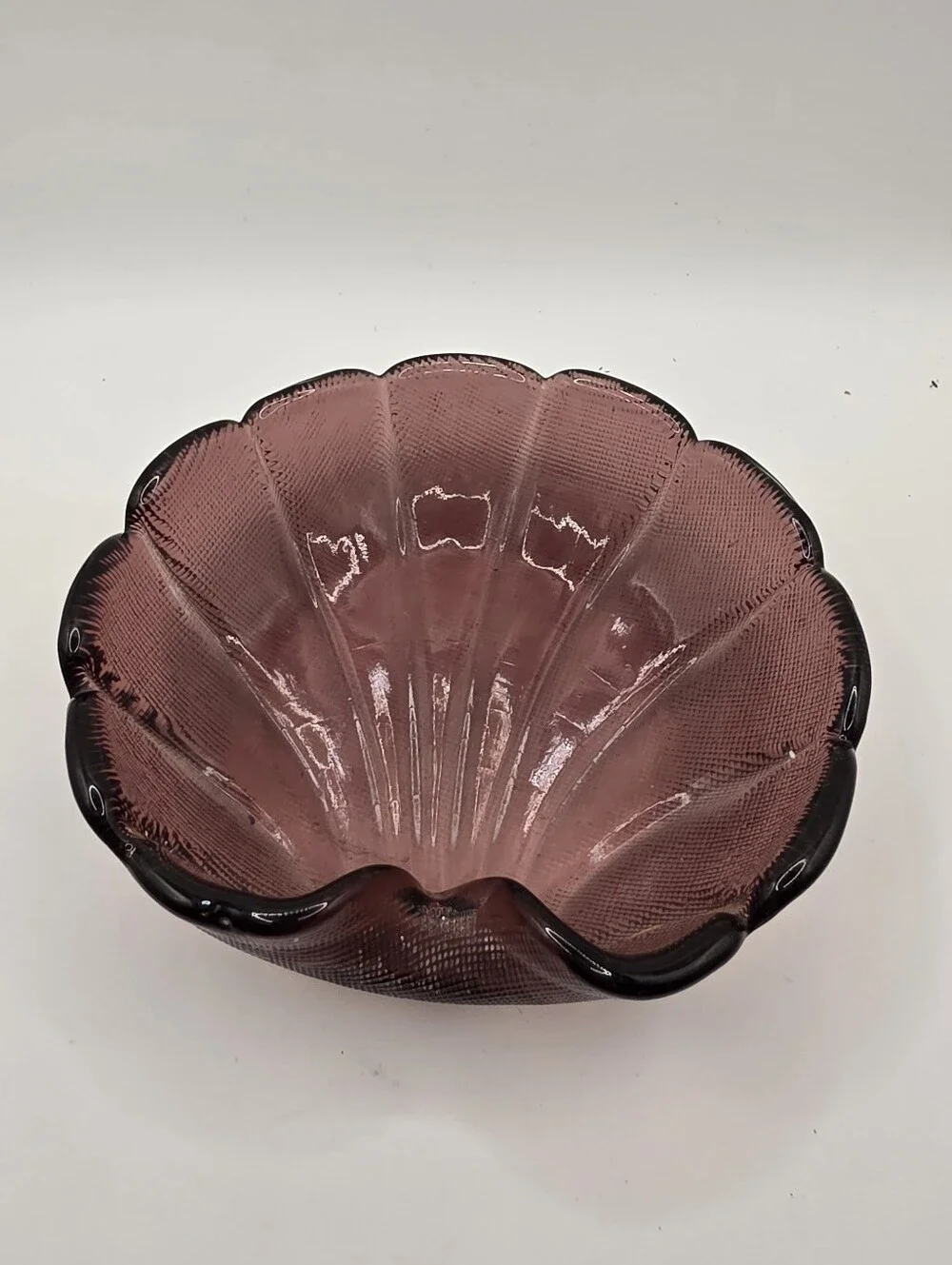Vintage Colony Glass Plum Amethyst Dessert Trinket Dish